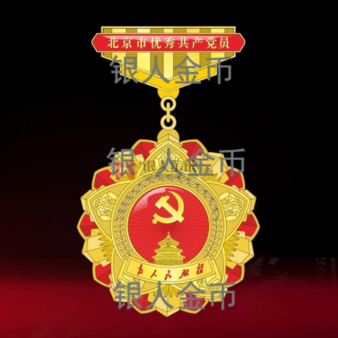 中共北京市委优秀共产党员证章勋章证书