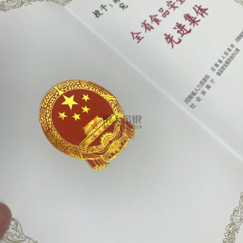河南省政府表彰食品安全工作荣誉证书定制