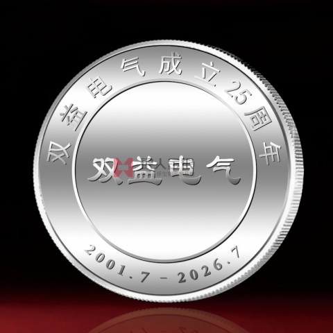 山东东营双益电气公司25周年纪念币定制