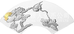 明清扇画纪念银币1盎司扇形银质纪念币