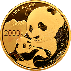 2019版熊猫金银纪念币150克圆形金质纪念币