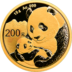 2019版熊猫金银纪念币15克圆形金质纪念币