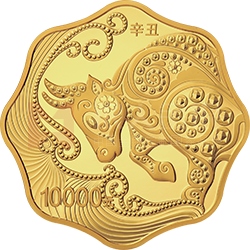 2021中国辛丑（牛）年金银纪念币1公斤梅花形金质纪念币