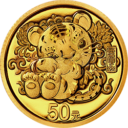 2022中国壬寅（虎）年金银纪念币3克圆形金质纪念币