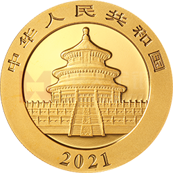 2021版熊猫金银纪念币30克圆形金质纪念币