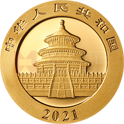 2021版熊猫金银纪念币8克圆形金质纪念币