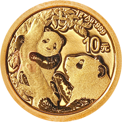 2021版熊猫金银纪念币1克圆形金质纪念币