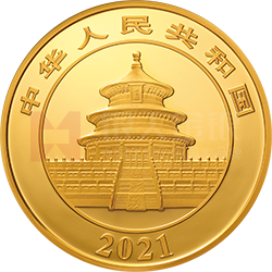 2021版熊猫金银纪念币150克圆形金质纪念币