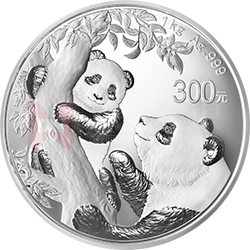 2021版熊猫金银纪念币1公斤圆形银质纪念币
