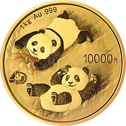 2022版熊猫贵金属纪念币1公斤圆形金质纪念币