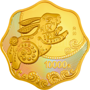 2023中国癸卯（兔）年1公斤梅花形金质纪念币